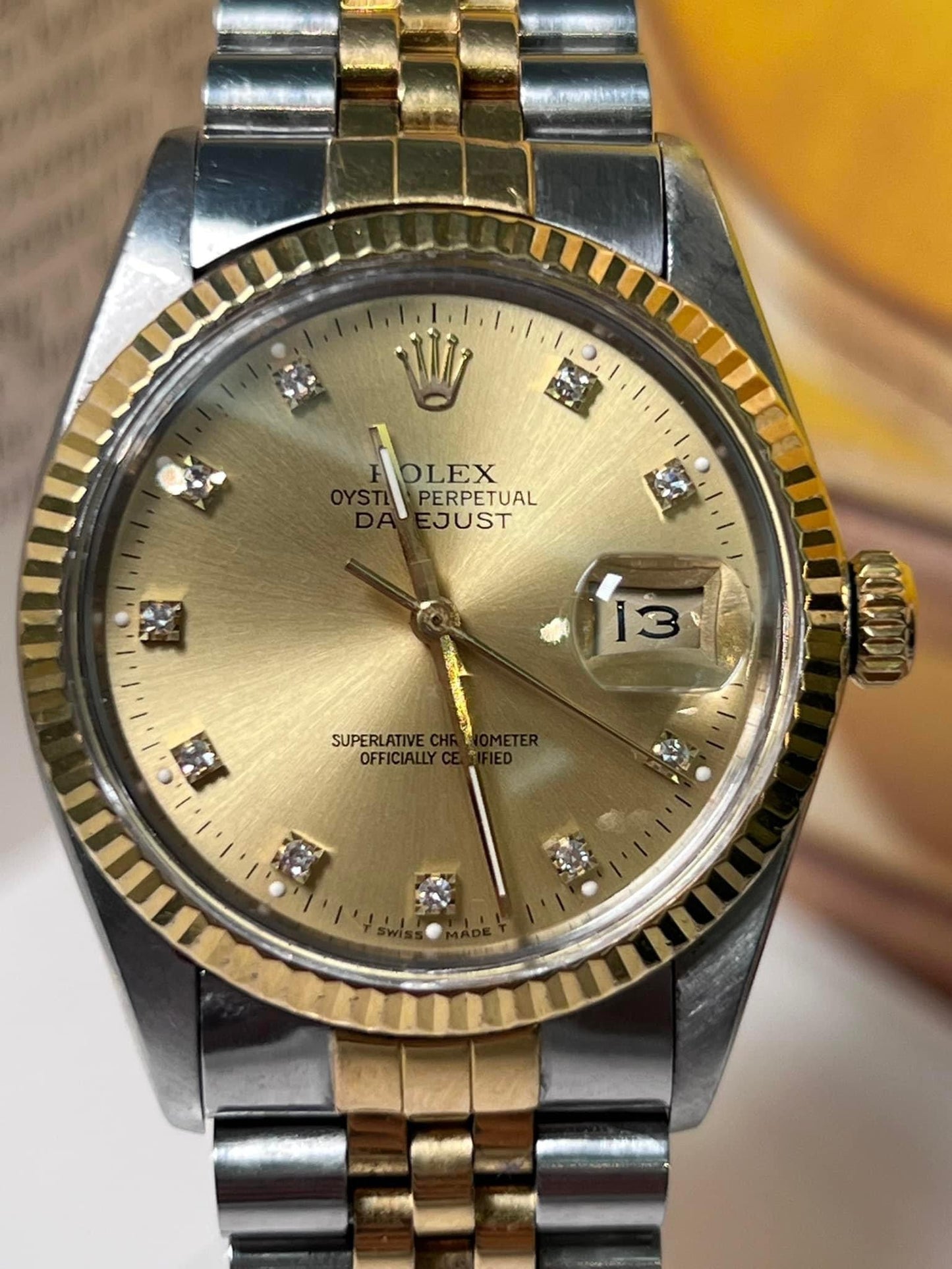 Rolex Datejust Ref. 16013 with Genuine Diamond Dial - 36MM💎